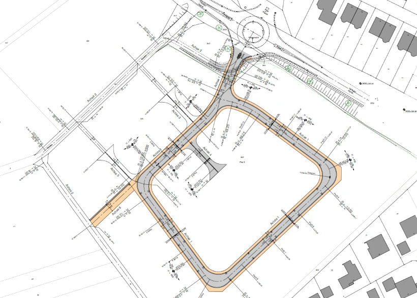 Entwurf Lageplan Erschließung Baugebiet Ortsteil Weilburg